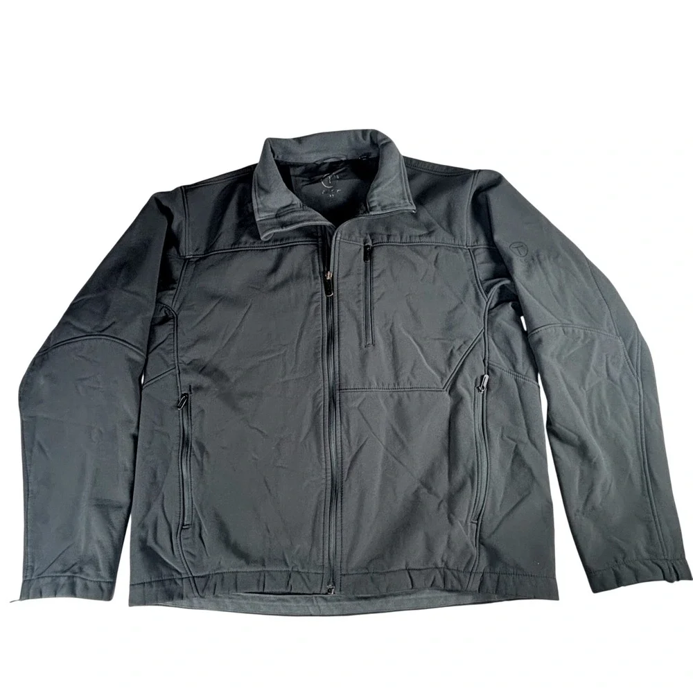 Tumi T-Tech Softshell Jacket Dark Gray Full Zip Fleece Lined Water Resistant M